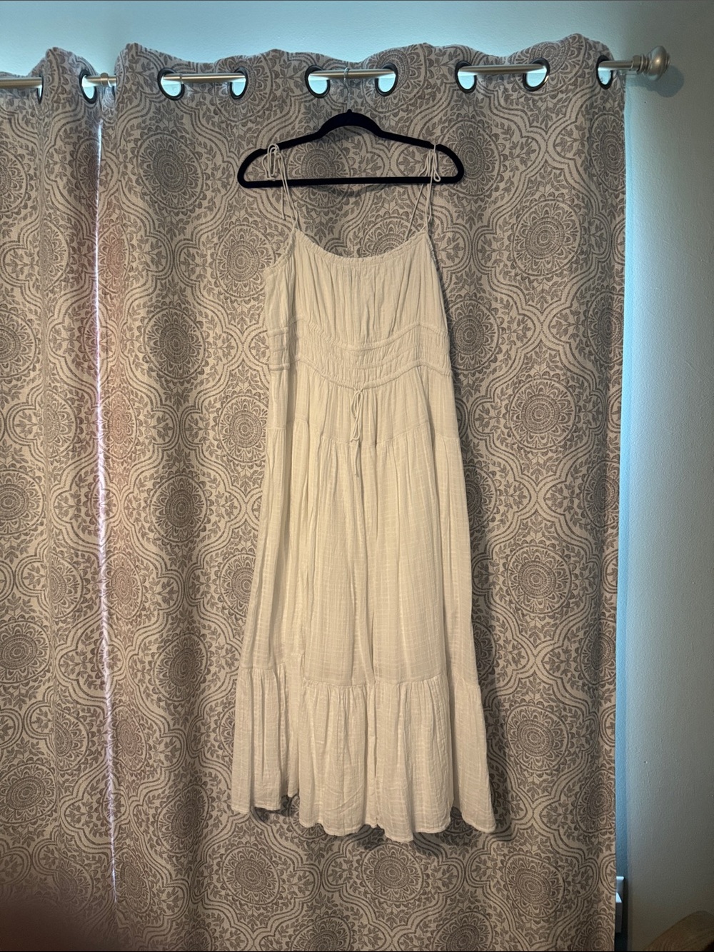 J. Crew Cream Spaghetti-Strap Tiered Maxi Dress